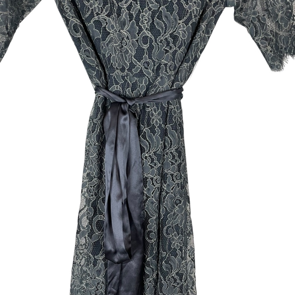 Seraphine Luxe Teal Lace Maternity Dress with Silk Sash Belt Size 2 - Picture 9 of 9